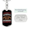 thumbnail image 2 of Firefighter Tradition Dedication Sacrifice Stainless Steel or 18k Gold Premium Swivel Dog Tag Keychain, 2 of 10