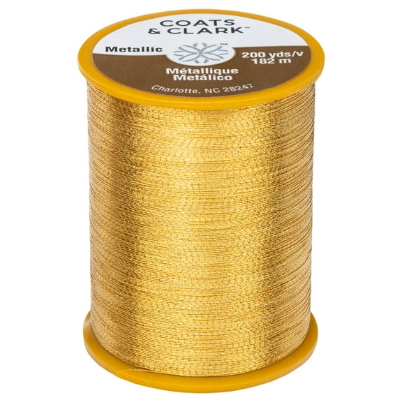 Coats & Clark Metallic Gold Polyester Sewing Thread, 200 Yards