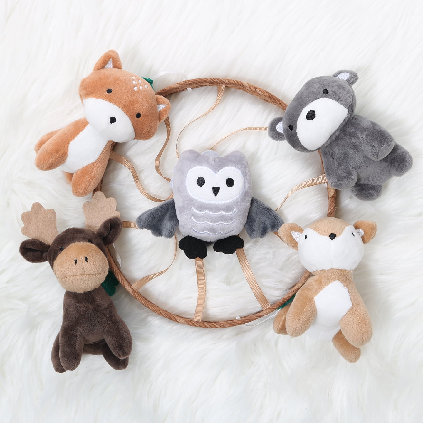 The Peanutshell Wildest Dreams Baby Crib Bedding Set and Stuffie Plush Toy, 4-Piece Set