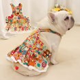 thumbnail image 2 of Sunflower Pattern Pet Skirt - Floral Hemming Sling Pet Vest - Puppy Sleeveless Clothes for Outdoor Activities, 2 of 8