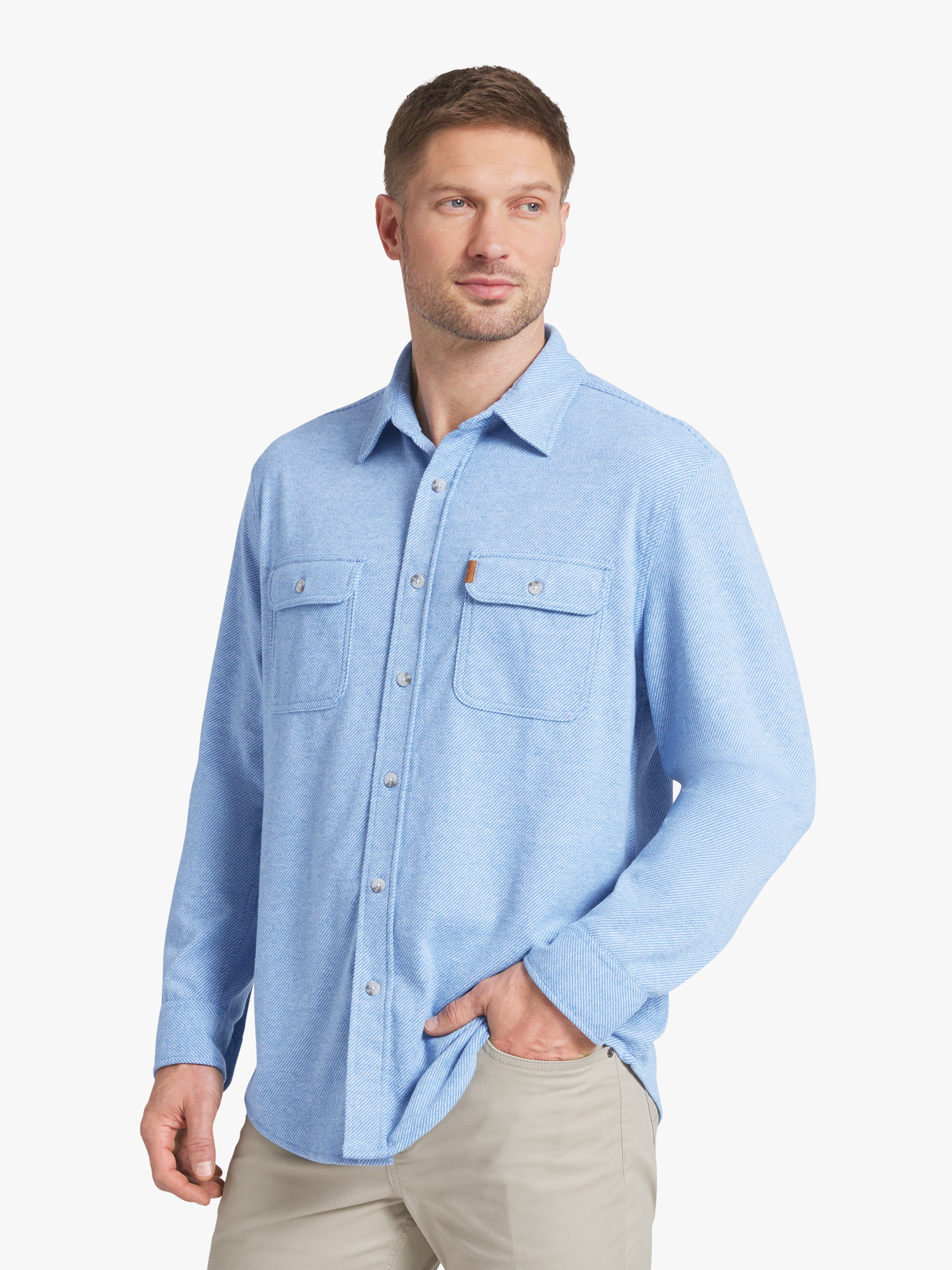 Chaps Men's & Big Men's Long Sleeve Knit Flannel Shirt, Sizes S-3XL