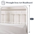 thumbnail image 7 of Allewie Twin Size Metal Platform Bed Frame with Victorian Style Wrought Iron-Art Headboard Footboard, White, 7 of 7