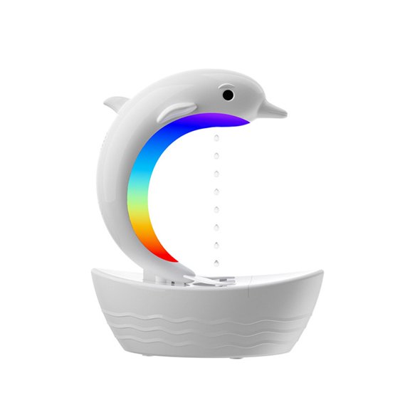 Luzkey Humidificateur de Bureau Lumière Colorée Diffuseur d'Huiles Essentielles 400ml Décoration Polyvalente pour Chambre Lampe LED Portable Haut-Parleur Blanc