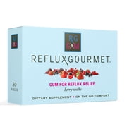 REFLUX GOURMET Berry Soothe Gum Alginate Therapy Sodium Bicarbonate Gum for Acid Reflux, Oral, Cognitive, and Digestive Support, Natural with Ginger, Celeriac and Aloe, Sugar Free, Gluten Free, Vegan