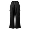 thumbnail image 3 of Gibobby Pantalones cargo para mujer de moda Pantalones de carga holgados para mujer, ropa de calle, pantalones de chándal de Hip Hop, pantalones de chándal con cordón(Negro,CH), 3 of 4