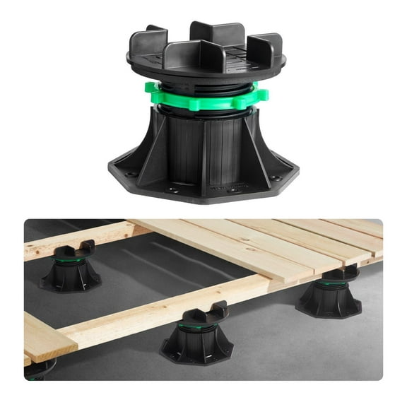 Deck Blocks 8 PCS, 2200lbs Deck Support Pedestal, Adjustable 3.54-4.65in Height, Plastic Paver Base for Wood, Concrete, Metal Decks