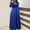 Blue, variant on USSUMA Skirts for Women Trendy Summer Dresses Long Sleeve Crew Neck Casual Solid Color Printed Maxi Dress Trendy Skirts Comfortable Dress School My Order Pink Dress Size-L