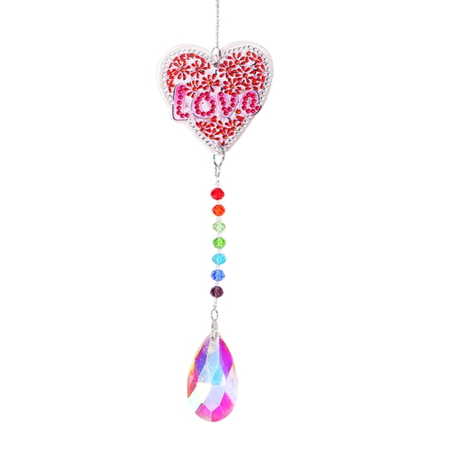 DIY 5D Diamond Painting Rainbow Maker Wind Chime Light Catcher (Amor) Tmvgtek Oficina Multiescena Multifunción