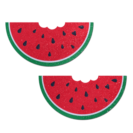 Watermelon Slice with a Bite Breast Pasties by Pastease