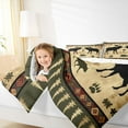 thumbnail image 4 of jejeloiu Wildlife Bear Deer Bedding Comforter Set,Vintage Bohemian Rhombus Twin Comforter Sets,Beige Black Green Bedding Set For Boys,Super Cozy Room Decor Reversible,2-Piece, 4 of 8