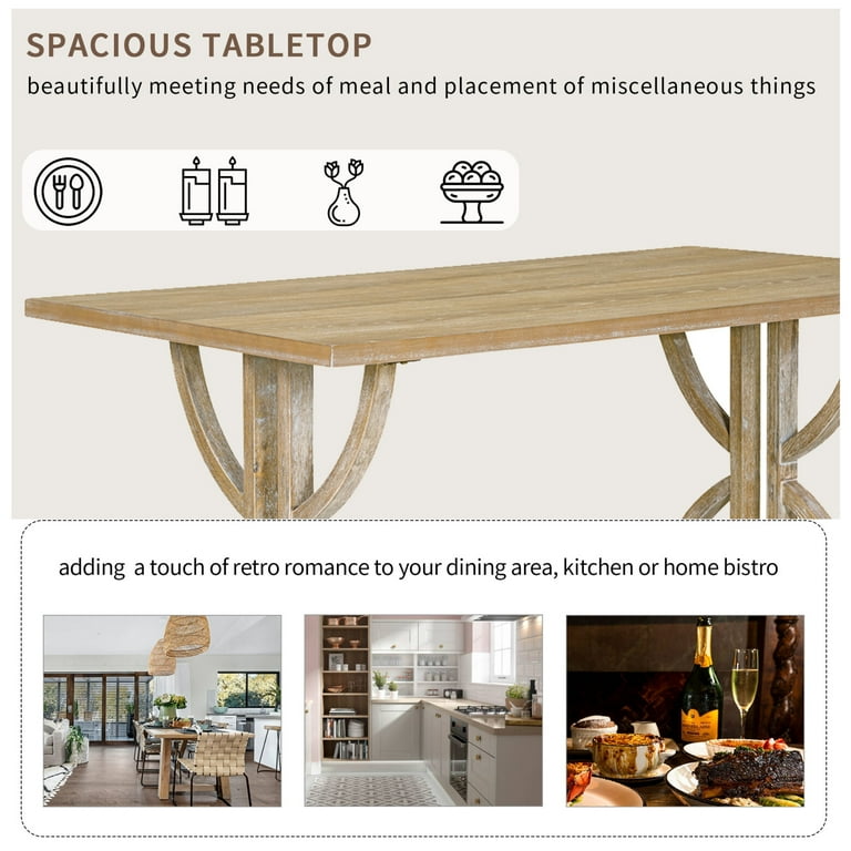 Triple Tree 6 Piece MDF Rubber Wood Dining Table and Chairs Set, Natural  Wood Wash - Walmart.com