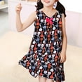 thumbnail image 2 of Odeerbi 1-9Y Toddler Girls Cute Floral Nightdress Soft Princess Nightgown Young Children's Casual Floral Dress Wear Scoop Neck Short Sleeve Flowy V Print Dress Baby Clothes Blue, 2 of 6