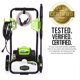 thumbnail image 3 of Hidrolavadora Greenworks de 1800 PSI y 1,2 GPM (marco abierto) con certificación PWMA, 3 of 5