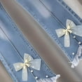 thumbnail image 2 of Cethrio Girls Flare Jeans, Elastic Waist Spring Stretchy Fashion Denim Pants with Bow Light Blue Size 3-4 T, 2 of 5