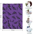 thumbnail image 4 of Purple Halloween Black Bats Blanket,Comfortable Soft Flannel Throw Blanket,All Season,Warm Lightweight Blankets for Sofa Bed Couch Living Room Chair,30"x40", 4 of 4