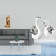 thumbnail image 2 of Majestuosa escultura de león y elegantes figuras de cisne. Adorno de mesa coleccionable. Centro de mesa decorativo artístico para la oficina, el hogar, 2 of 8