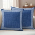 thumbnail image 2 of Dark Blue Retro Greek Key Outdoor Pillow Covers 16x16 Set of 2,Waterproof Patio Throw Pillowcase Protectors,Geometric Greece Ancient Rustic Decorative Pillow Shams Cushion Covers for Seat Bed Couch, 2 of 8