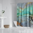 thumbnail image 2 of Shower Curtain Marble, Modern Abstract Shower Curtain with 12 Hooks,Green Bathroom Shower Curtain,Purple and Gold Art Shower Curtain,Washable Shower Curtain for Bathroom,72x72 Inches, 2 of 4