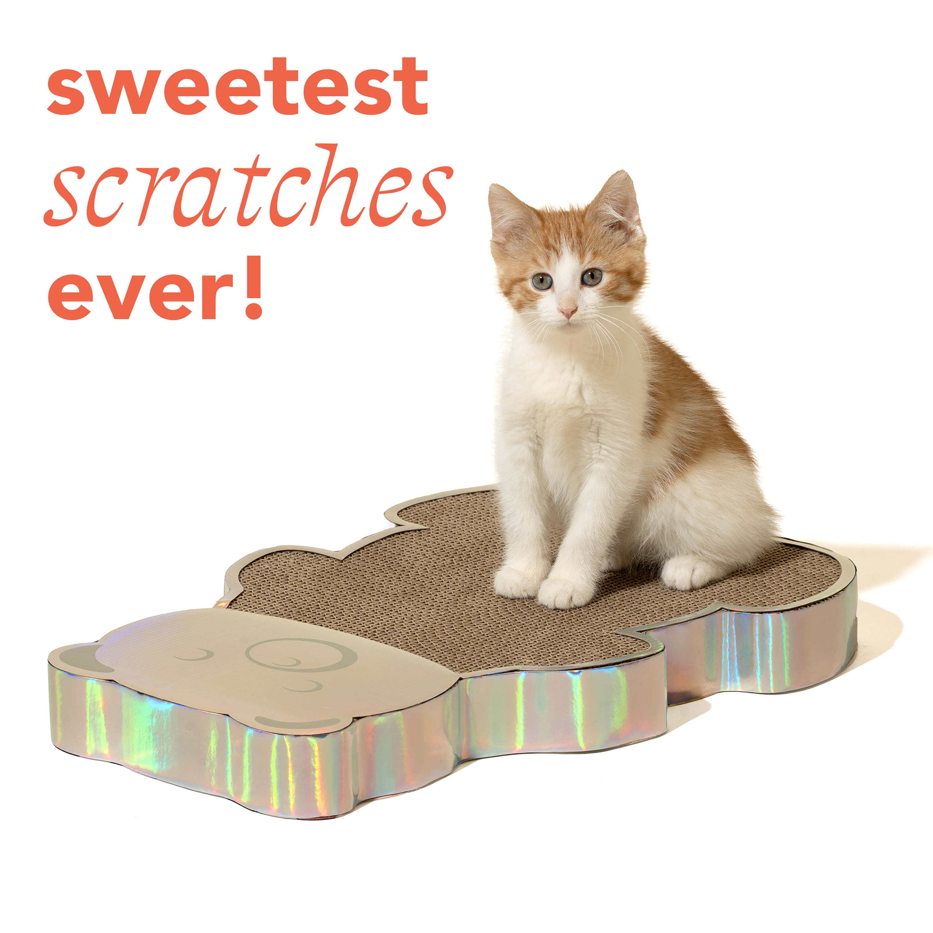 Oodles Gummy Bear Ombre Corrugated Cardboard Cat Scratching Pad, Multicolor, One Size