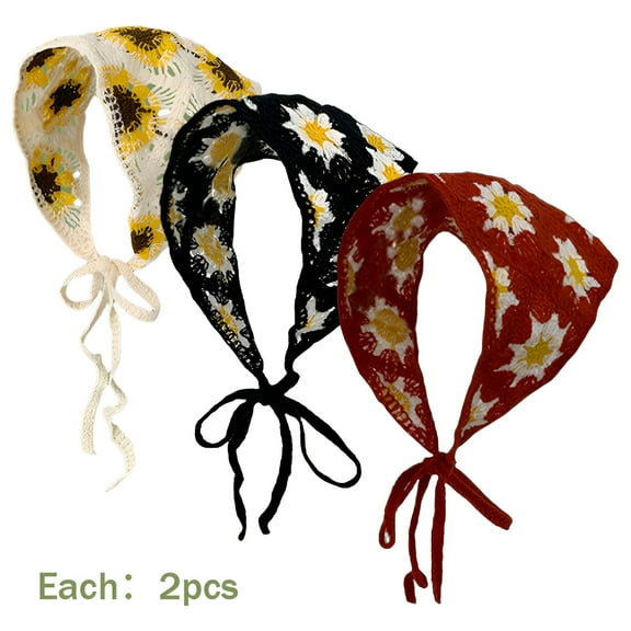 TELOLY 6Pcs Bandanas for Women,Plant and Flower Bag Scarf,Pastoral Style Bandana Set