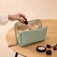 thumbnail image 4 of Portable Cosmetic Makeup Bag Compact Travel Toiletry Pouch with Dividers,Small Handheld Storage Organizer for Women's Beauty Accessories,Red, 4 of 4