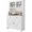 White, variant on Rugerasy Kitchen Pantry Cabinet with Microwave Stand, Tall Storage, Woodgrain Gray