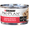 (24 Pack) Purina Pro Plan Wet Cat Food Salmon Entree With Wild Rice in Sauce 3 oz. Pull-Top Cans