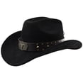 thumbnail image 4 of OJSFQUFP Women Western Cowboy Hats Studded Wide Brimmed Hats with Belt, 4 of 6