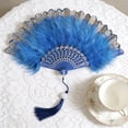 thumbnail image 4 of MMJ Folding Fan Vintage Puffy Handheld 16.54x9.06in for Wedding Dance Performance Party Picnic Indoor Outdoor Decor Gift, 4 of 6