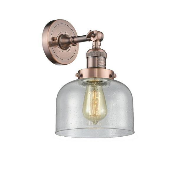 Innovations 1-LT Vintage LED Large Bell 8" Sconce - Antique Copper - 203-AC-G74-LED
