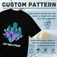 thumbnail image 5 of Black T Shirts for Men, City Has A Pulse, Neon Heart City Print 1 Mens Graphic Tees, 24013777,S, 5 of 8