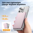 thumbnail image 7 of 0.3" Ultra Slim MagSafe Portable Charger iPhone, 5000mAh Magnetic Wireless Portable Charger with Fast Charging, Slim MagSafe Battery Pack for iPhone 16 Pro Max/16 Pro/16/15/14/13/12, Pink, 7 of 7