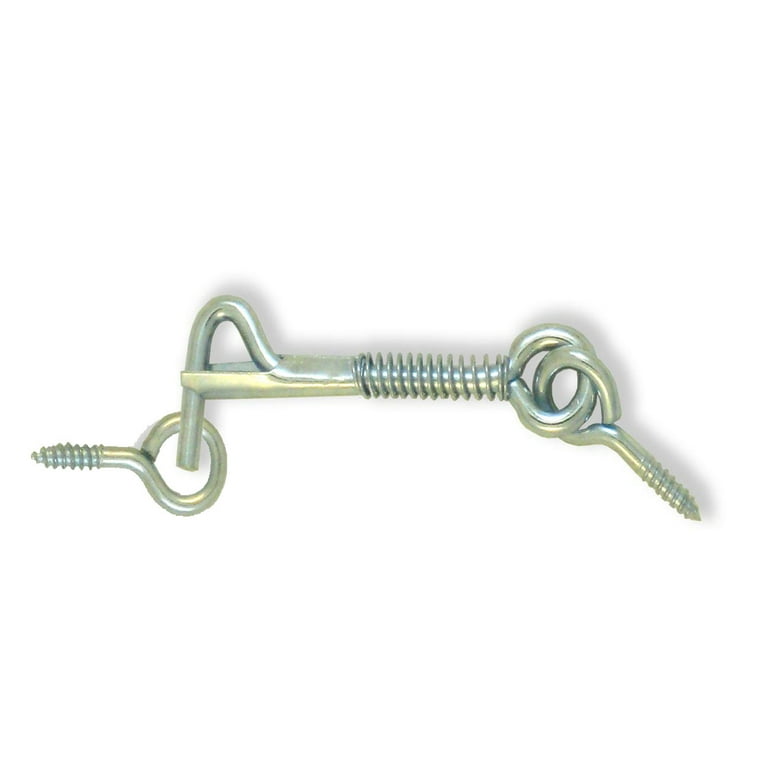 Safety Latch Hook & Eye Set – 2 Pack, Spring Loaded, Adjustable Eye Distance For Gates, Doors & Drawers