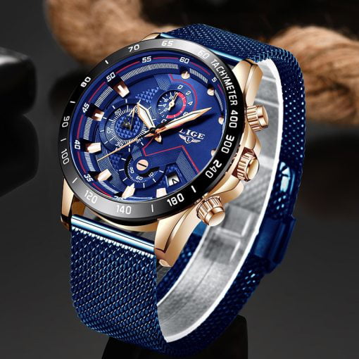 LIGE Fashion Mens Watches Top Brand Luxury WristWatch Quartz Clock Blue  Watch Men Waterproof Sport Chronograph Relogio Masculino | Walmart Canada