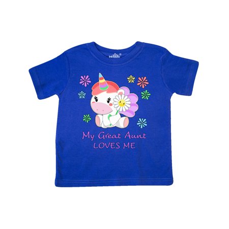 

Inktastic My Great Aunt Loves Me- cute unicorn Gift Toddler Boy or Toddler Girl T-Shirt