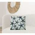 thumbnail image 2 of 20" X 20" Navy Blue And White Starfish Blown Seam Coastal Throw Indoor Outdoor Pillow, 2 of 5