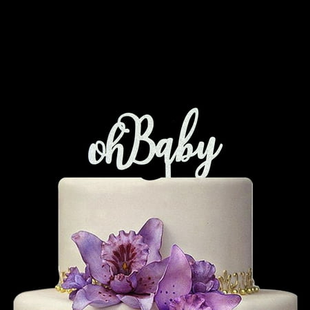 silver oh baby shower cake topper oh bahy gold cake topper baby