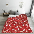 thumbnail image 5 of Bingfone Christmas Santa Cartoon Snowman A Print Flannel Fleece Blanket Throw Blanket for Bed,Sofa,Couch,Travel,Camping(80"x60" ), 5 of 8