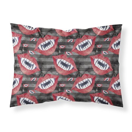 Halloween Pillowcase - Watecolor Halloween Vampire Teeth Fabric Standard Pillowcase BB7520PILLOWCASE