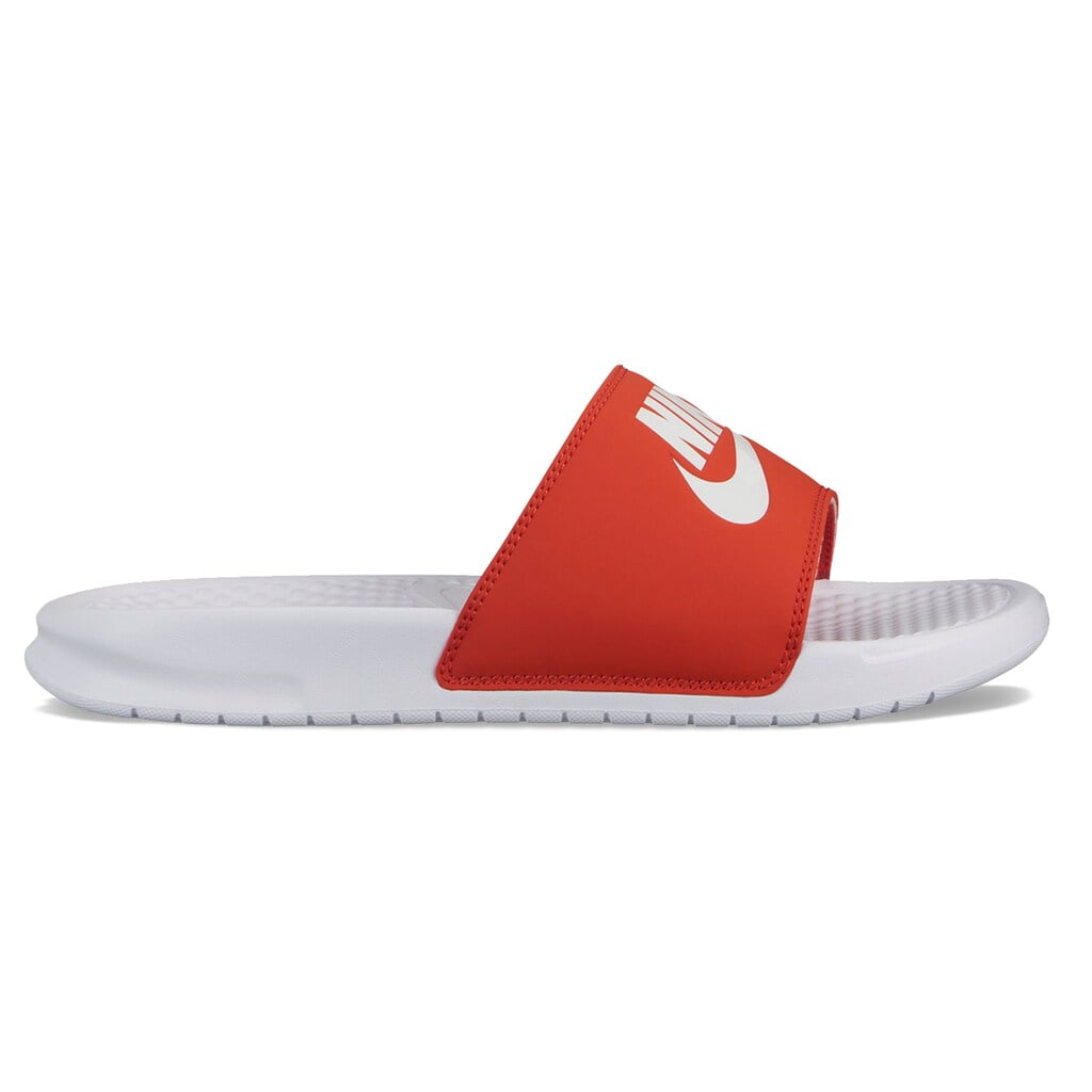 impuesto fluctuar Creta Nike Benassi JDI Men's Slide Sandals White Red - Walmart.com