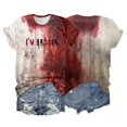 thumbnail image 2 of YDLCAFD Pâques Femmes Imprimé Manches Courtes Col Rond T-Shirt Haut Blouse, 2 of 5