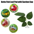 thumbnail image 3 of Unique Bargains 4pcs Betta Fish Leaf Pad Hammock Resting Hide Plants Decor Green 3.15"x1.93" with Suction Cup, 3 of 7