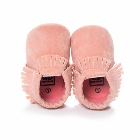 

Leather Baby Moccasins Soft Soled Tassel Crib Toddler Shoes for Boys and Girls
