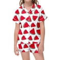 thumbnail image 1 of Pyjamas en Satin pour Garçons Imprimé Manches Courtes Ensemble de Pyjamas Classiques Mignons pour Filles Garçons Filles Mode, 1 of 3