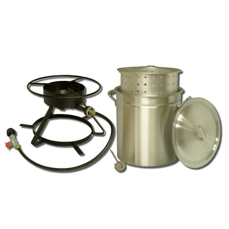 King Kooker #5012- Boiling and Steaming Cooker Package with 50 Qt. Pot & Steam (Best Crawfish Boiling Pot)