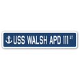 thumbnail image 1 of SignMission SSN-Walsh Apd 111 4 x 18 in. A-16 Street Sign - USS Walsh APD 111, 1 of 1