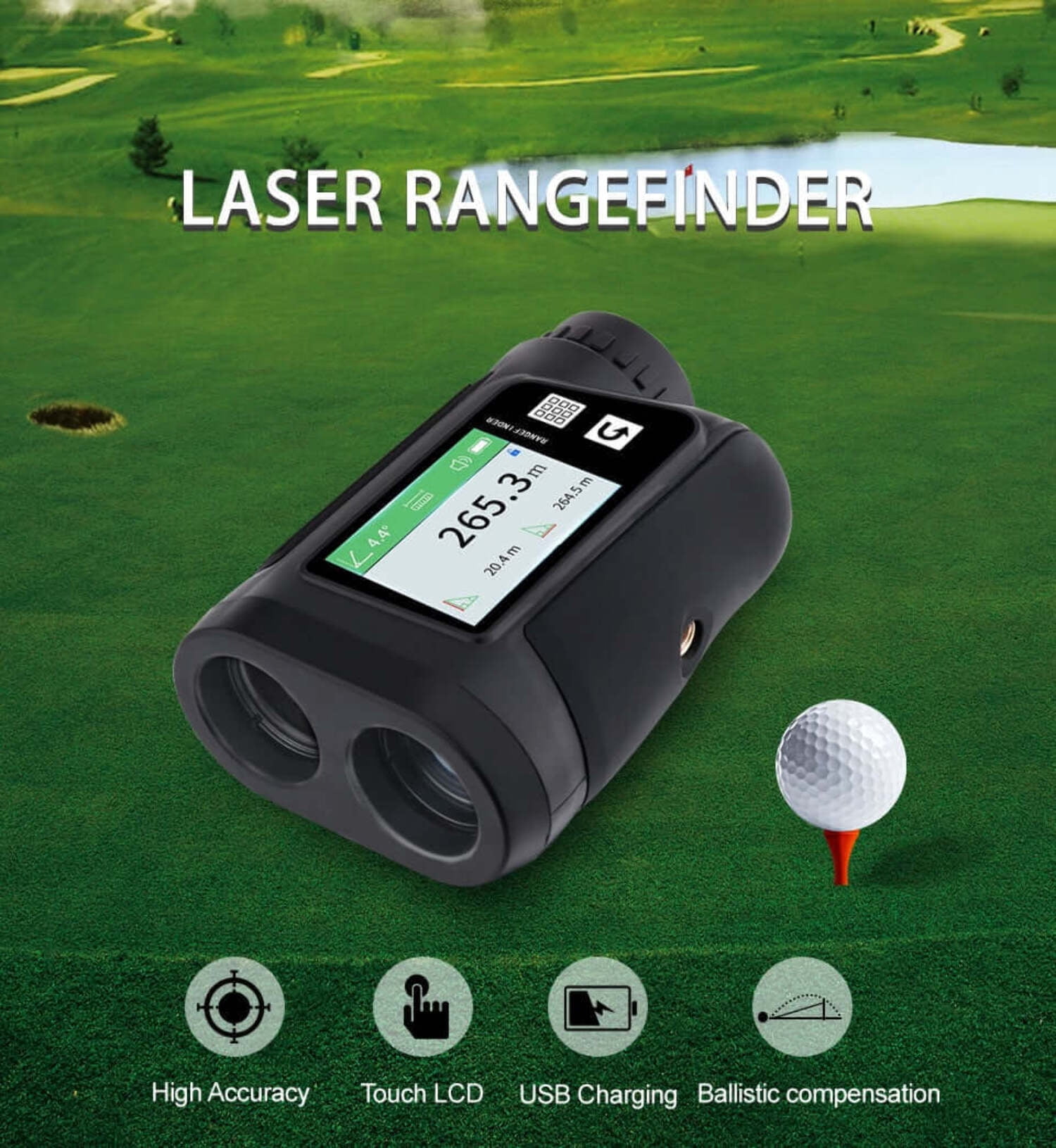 GVDA Telescope Laser Rangefinder Rechargeable LCD Laser Distance Meter 1500M 1000M 800M 600M Range Finder for Golf Hunting Sport