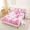 thumbnail image 2 of Erosebridal Girly Pink Bow-tie Queen Sheet Sets, Cartoon Monogrammed T Bed Set, 4pcs, 2 of 5