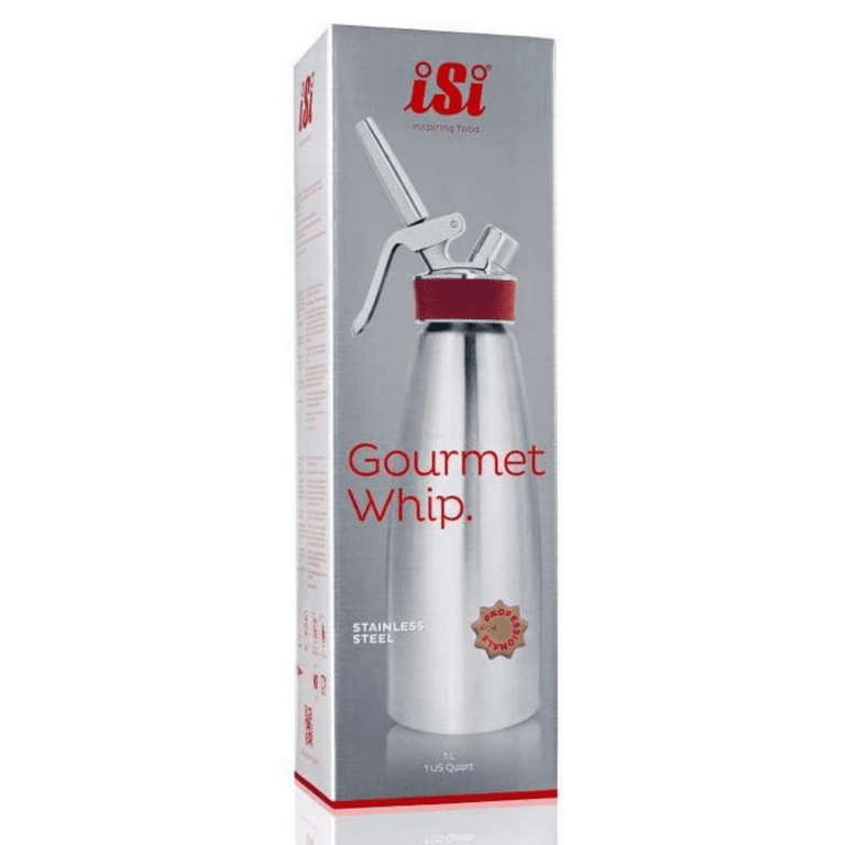 Isi North America Gourmet Whip Cream/Food Whipper For All Hot And Cold  Applications, 1/2 Pint, Stainless Steel/Red