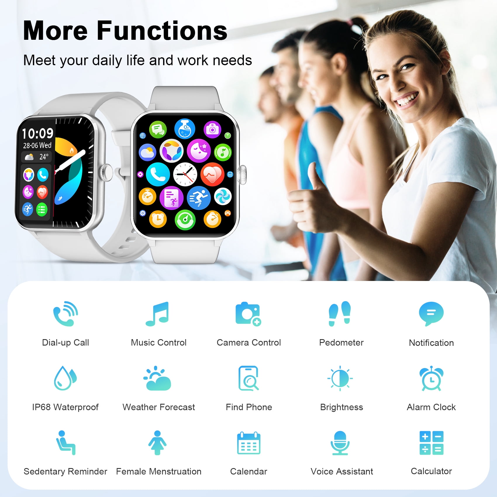 Blackview Smart Watch for Men, Bluetooth Calling, Fitness Tracker with 100+ Sports Modes, 1.85" HD Display, Compatible with Android & iPhone, Gray